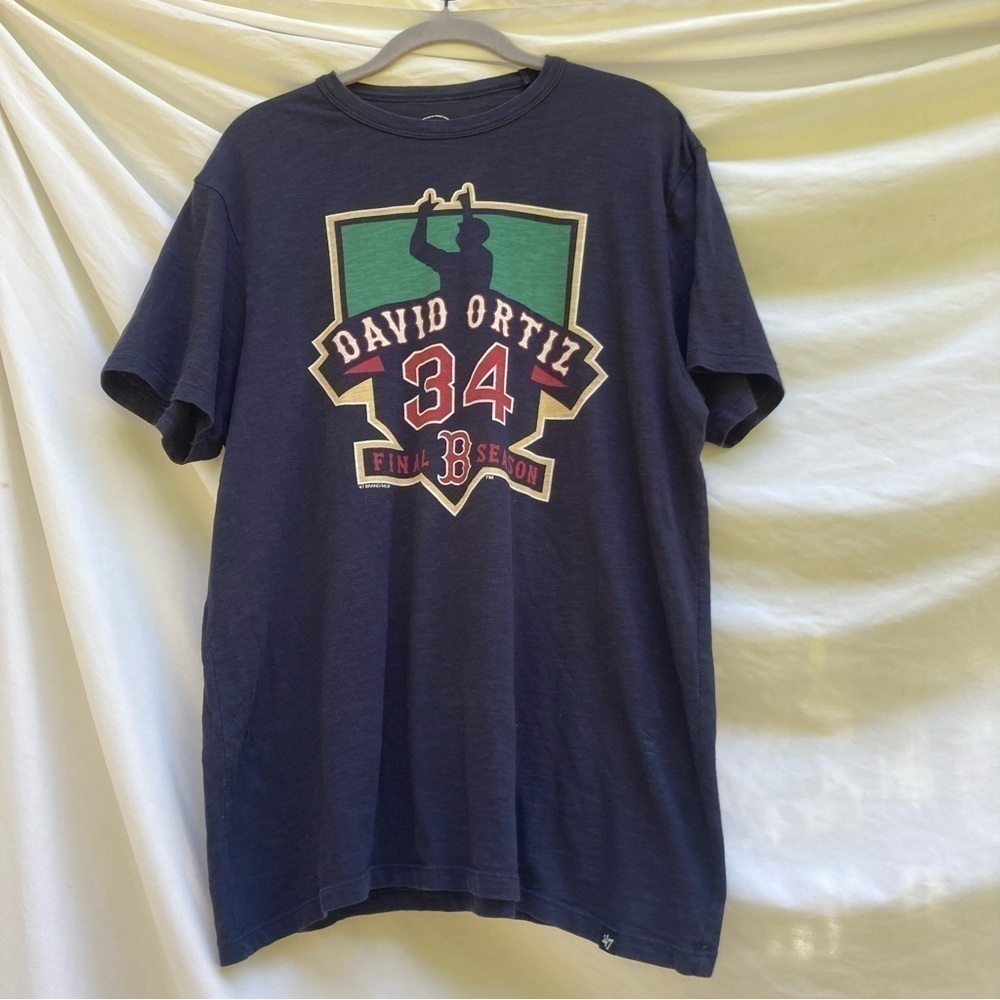 ‘47 blue David Ortiz 34 Final season tee, size medium